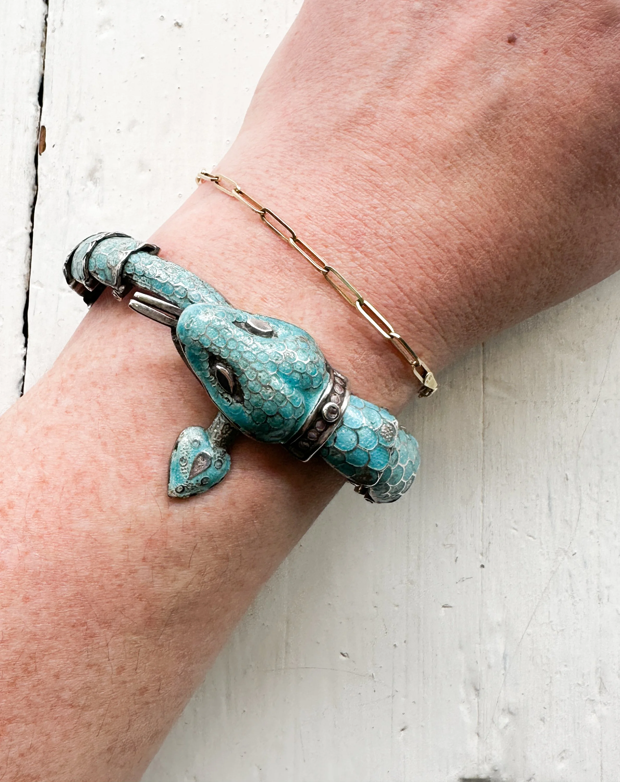 1950s Taxco Mexican Silver Articulated Snake Bracelet — Wayward